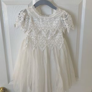 Baby girl white lace baptism dress, 0-3 mos and 6-9 mos